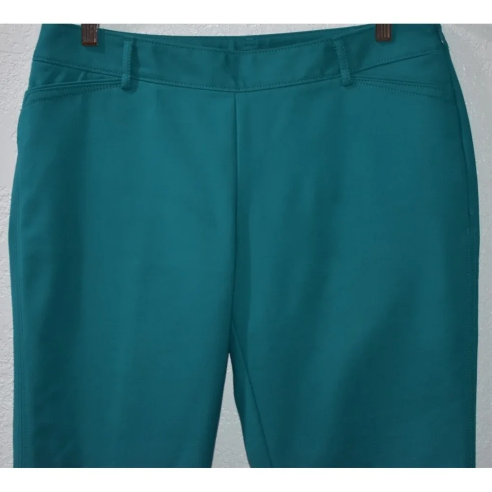 White House Black Market Perfect Form Slim Ankle Pants Size 8 Teal Blue Stretch - Picture 4 of 16